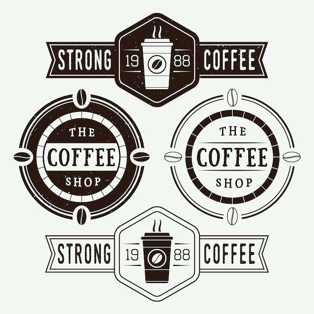 logotipos de café, etiquetas