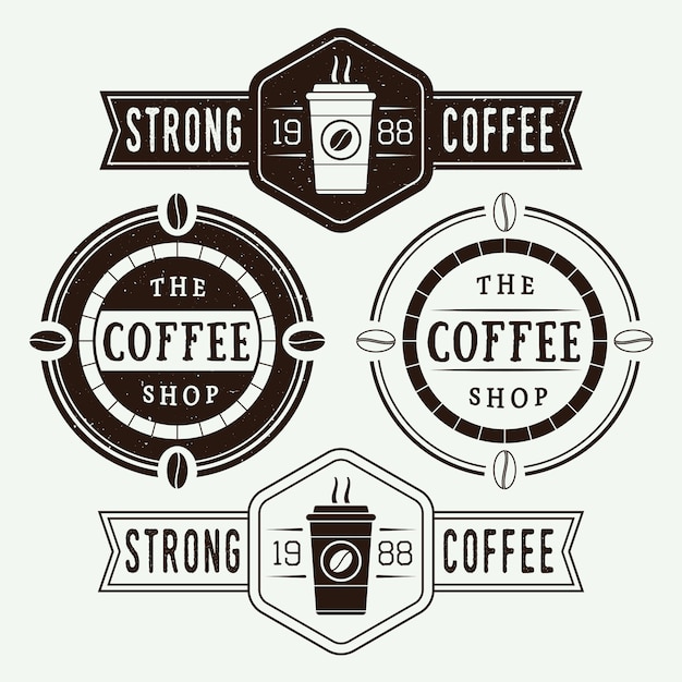 Logotipos de café, etiquetas