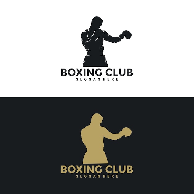 Logotipos de conceitos de design de boxe criativo