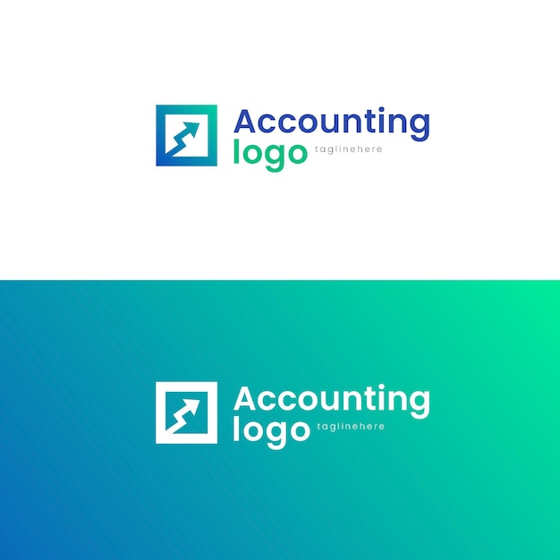 Vetor logotipos de contabilidade gradiente