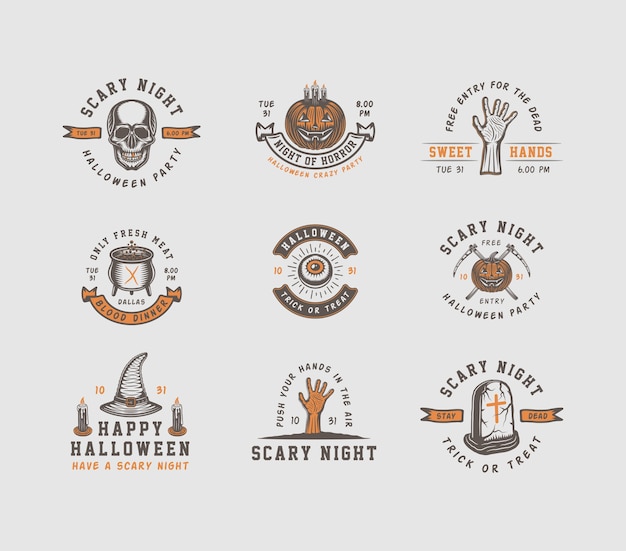 Logotipos de halloween, emblemas