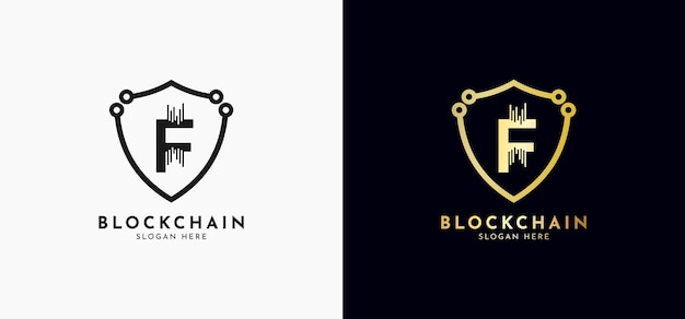 Logotipos de moedas criptográficas ícone do logotipo da letra inicial f vetor símbolo de finanças de cadeia de bloco de dinheiro digital