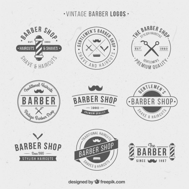 logotipos do vintage para barbearia