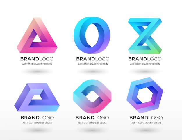 Logotipos geométricos de gradiente