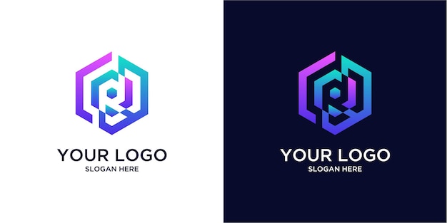 Vetor logotipos r coloridos em gradiente