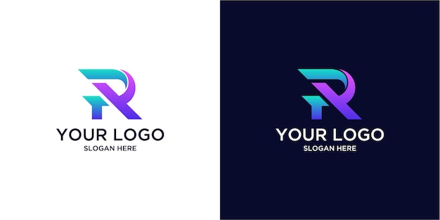 Vetor logotipos r coloridos em gradiente