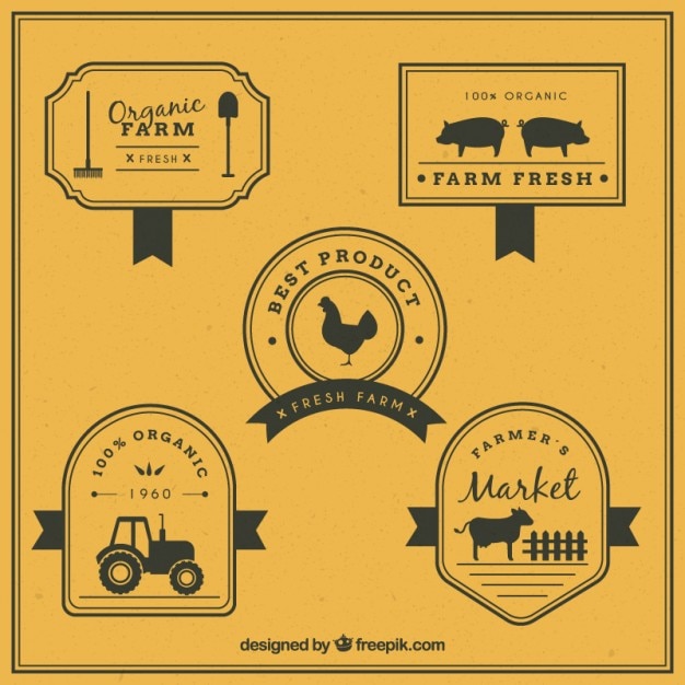 Logotipos retros para fazenda