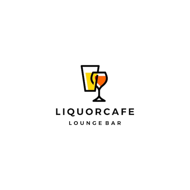 Loja de bebidas alcoólicas café cerveja vinho logotipo