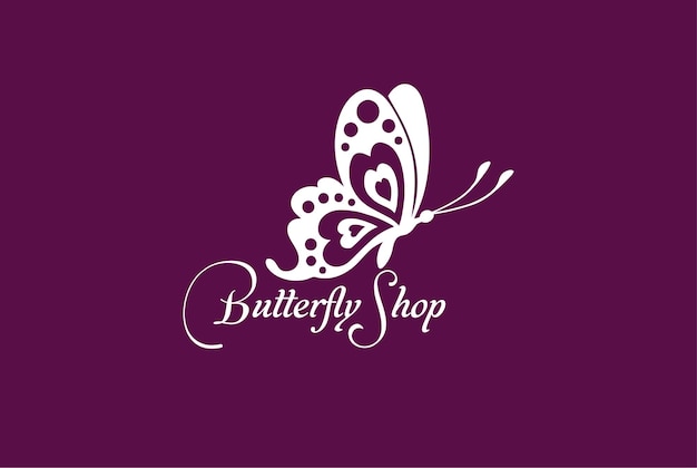 Vetor loja de logotipo de borboleta