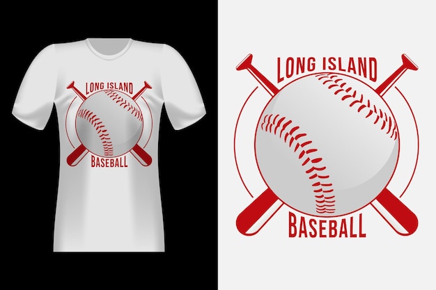 Vetor long island beisebol tipografia estilo vintage retro camiseta design