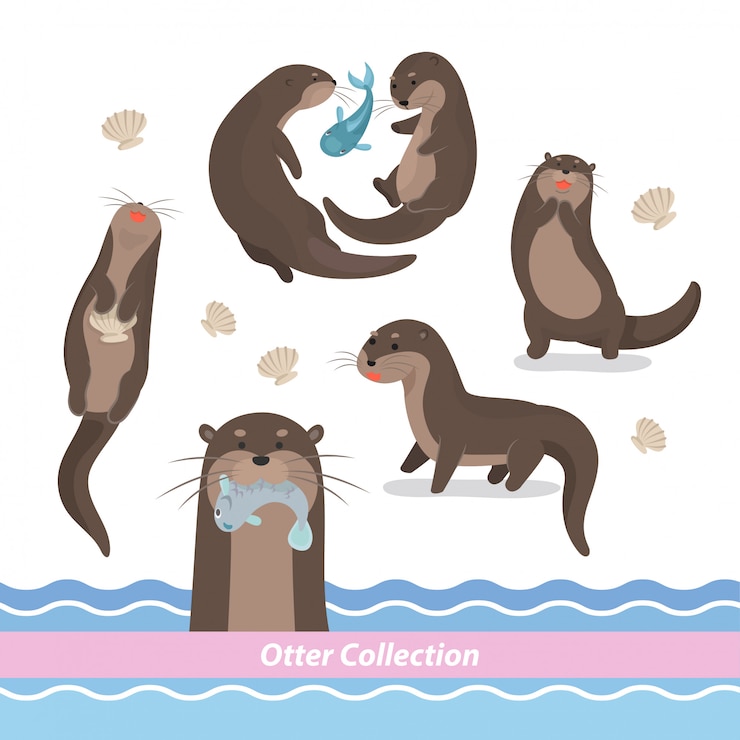 lontra de natação dos desenhos animados