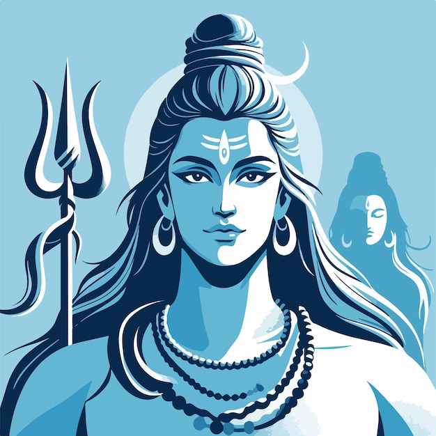 Vetor lord mahadev ilustração vetorial mahashivratri fundo fastival indiano