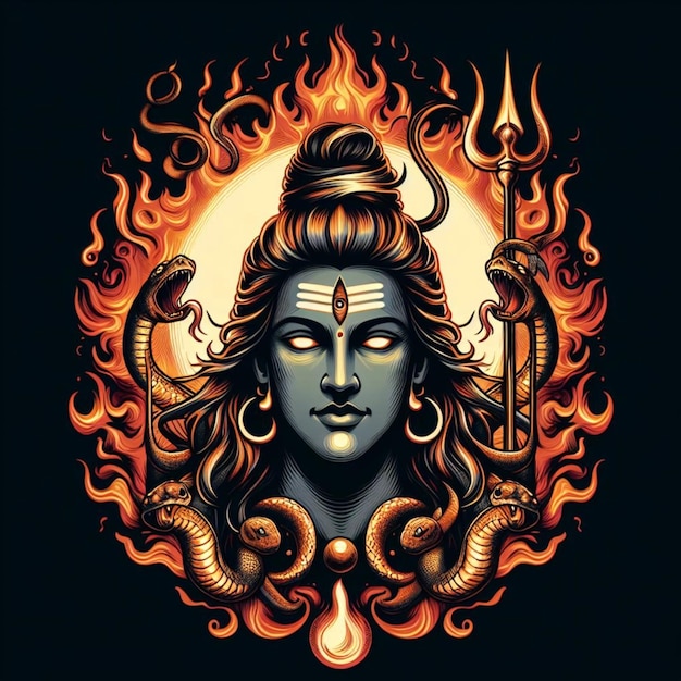 Lord shiv desenho vetorial artístico