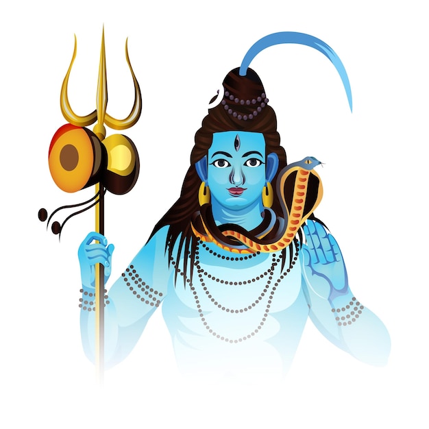 Vetor lord shivji ilustração vetorial com trishul