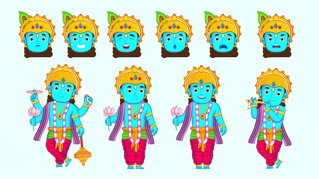 Vetor lord_vishnu_character_set