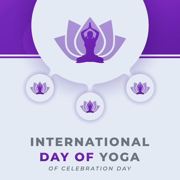 Vetor lotus and yoga international day celebration vector design illustration para background poster banner