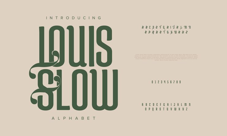 Vetor louisslow premium luxo elegante letras e números do alfabeto elegante tipografia de casamento clássico