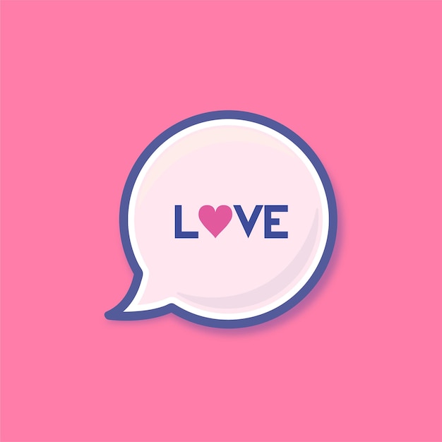 Love chat app mobile heart valentines par mensagem ícone desenho plano ilustração vetorial