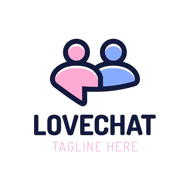 Love chat, people dating logo design.