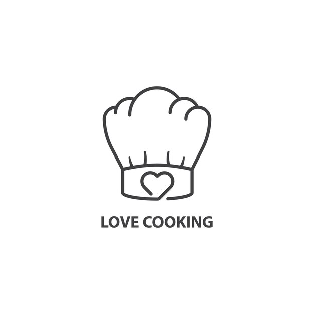 Vetor love cooking logo food restaurant vector logo icon template