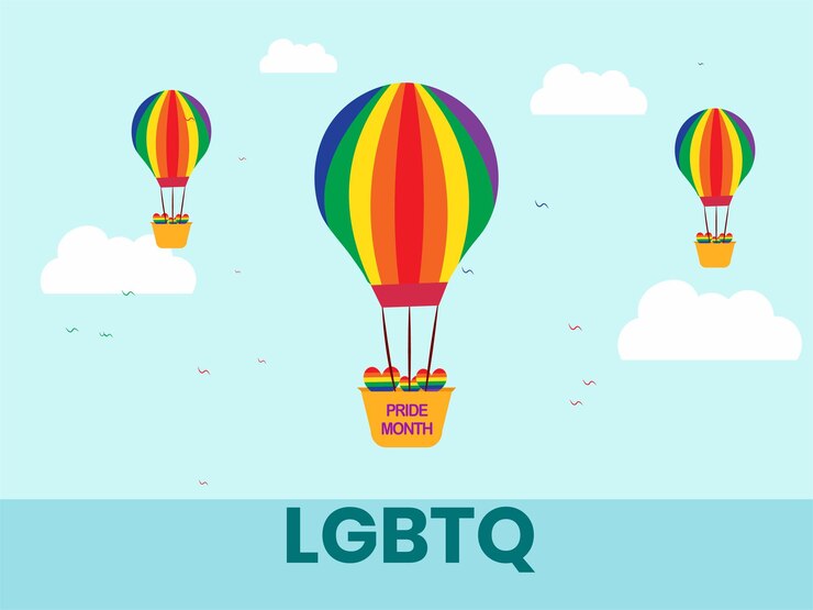 Vetor love is in the air concept design na celebração do mês do orgulho lgbtq liberdade de amor
