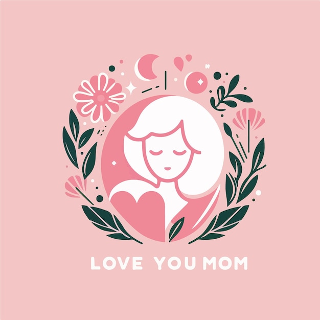 Love You MOM desenho tipográfico para o Dia da Mãe