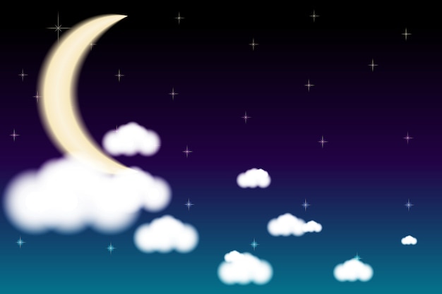 Lua céu nuvens à noite