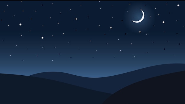 Lua Estrela Céu Noturno Paisagem