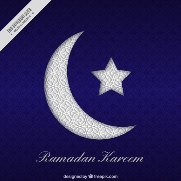 Vetor lua ornamentais e fundo ramadan estrela