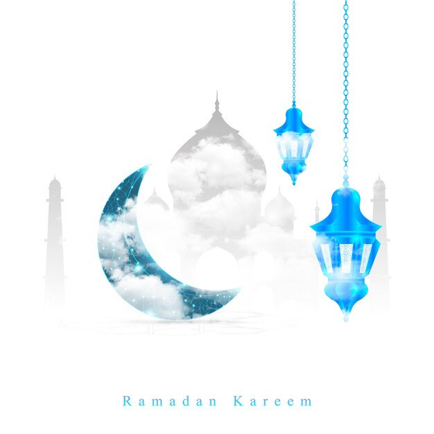 Lua sagrada do ramadã kareem. mês de jejum para os muçulmanos.
