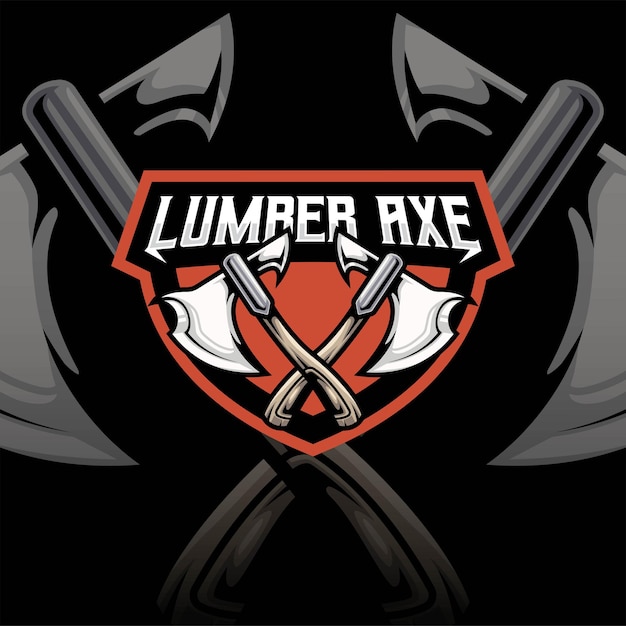 Lumber axe ilustração mascote logo premium