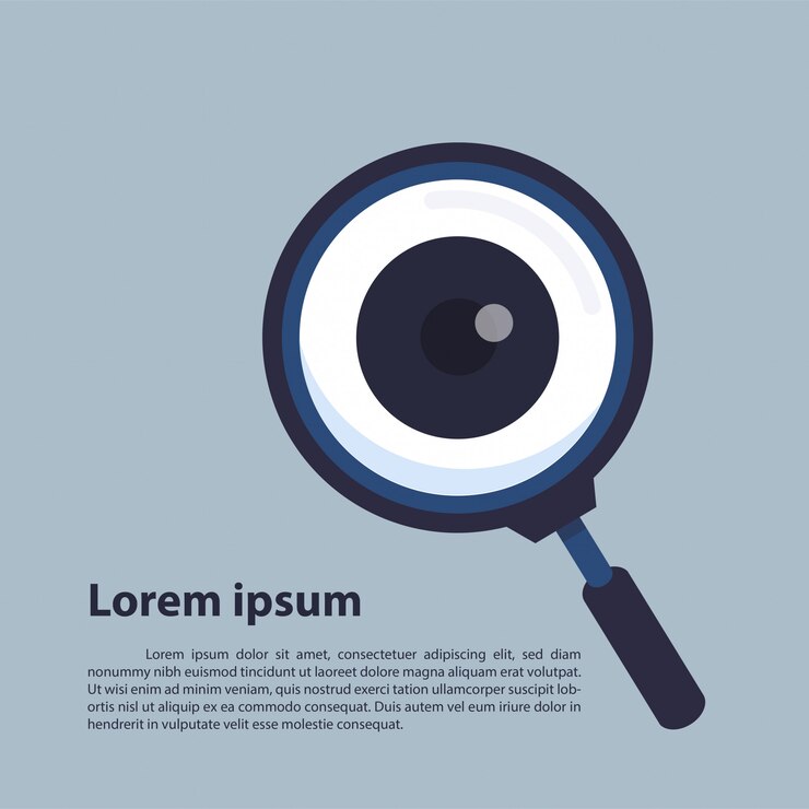 Vetor lupa com modelo de ilustração de olho