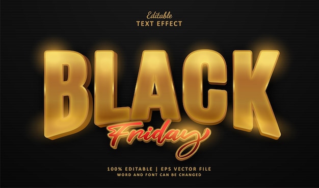 Luxo de estilo de efeito de texto editável Black Friday