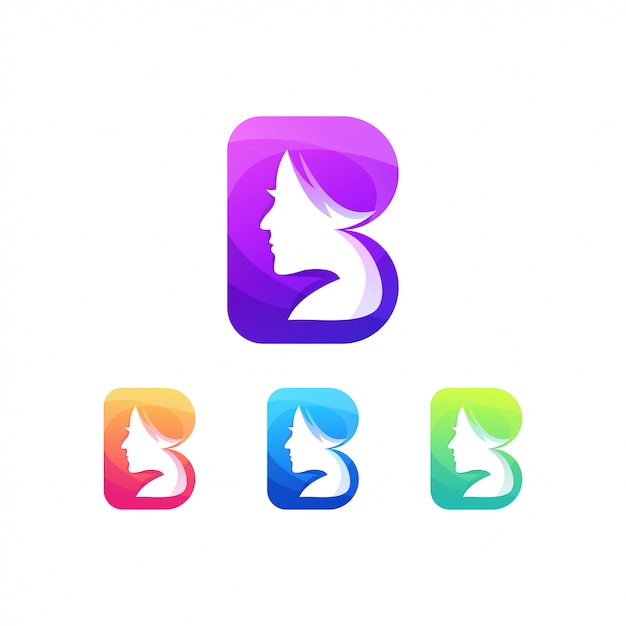 Luxo de logotipo de carta de beleza b