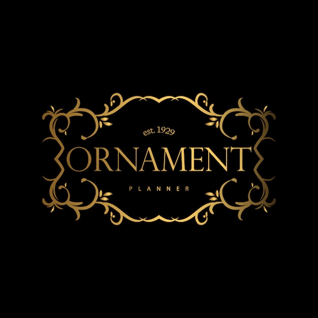 Luxo de logotipo premium com estilo de ornamento