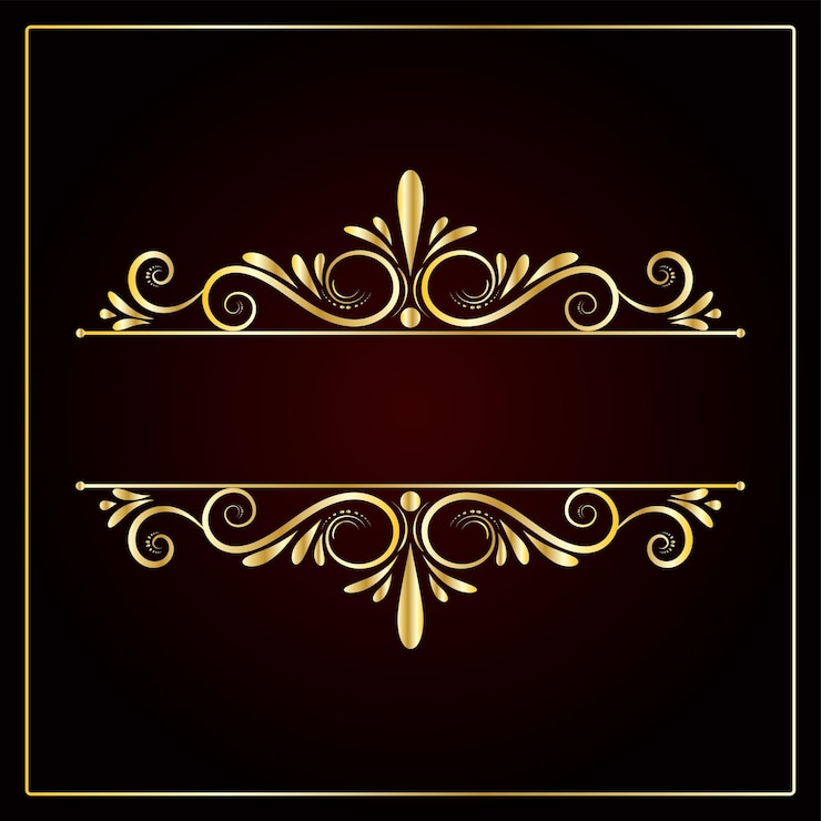 Vetor luxo floral vintage quadro de título redemoinho para borda de texto fundo transparente convite de casamento