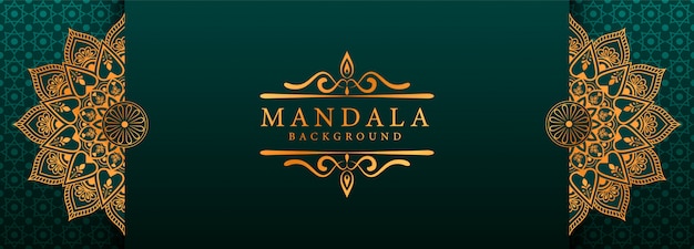 Luxo mandala arabesco web banner estilo de fundo