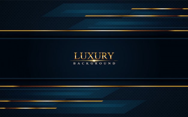 Luxuoso fundo azul marinho escuro com linhas douradas