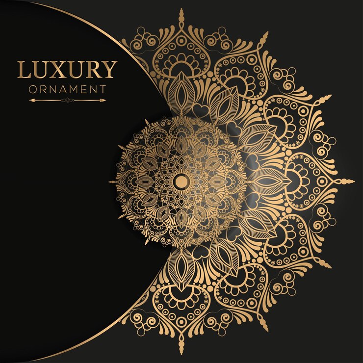 Luxuoso fundo de design de mandala ornamental em ouro e cores diferentes vetor grátis