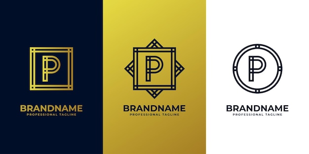 Luxuoso logotipo da letra P adequado para qualquer empresa com iniciais P