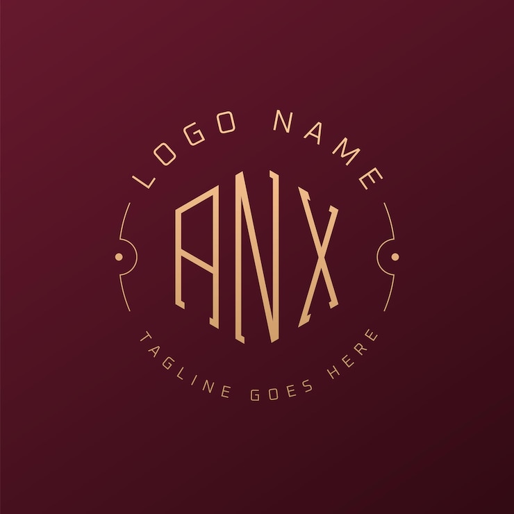 Vetor luxury anx logo design elegante letra anx monograma logo minimalista polígono template de design de logotipo anx