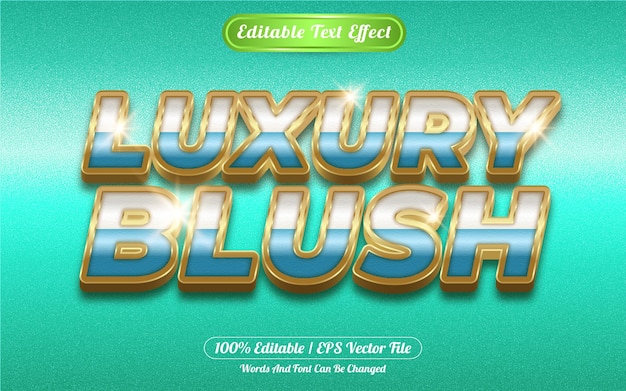 Vetor luxury blush efeito de texto editável tema dourado