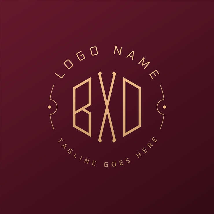 Vetor luxury bxd logo design elegante letra bxd monograma logo minimalista polígono bxd modelo de design de logotipo