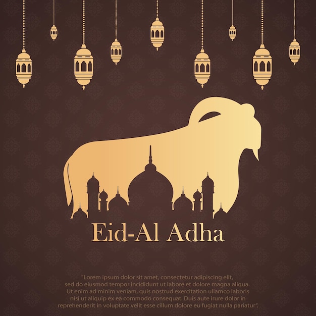 Luxury Elegant Gold eid al adha Square Flyer Mídia Social Post no Instagram