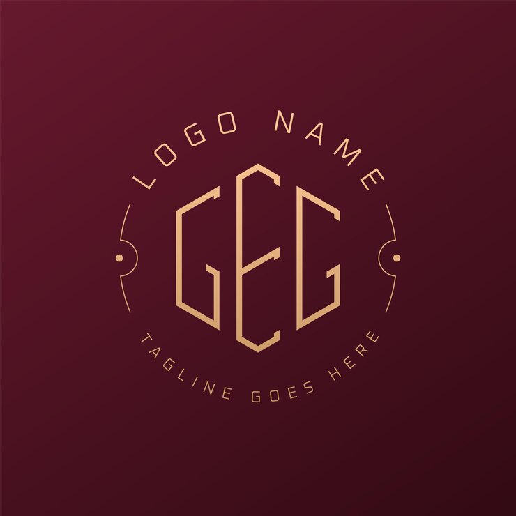 Vetor luxury geg logo design elegante letra geg monograma logo minimalista polígono geg modelo de design de logotipo