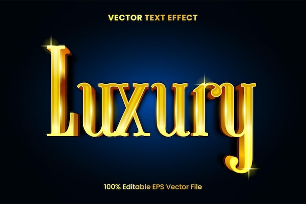 Vetor luxury gold efeito de texto vector editável