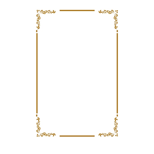Luxury Golden Rectangle Corner Certificado Fronteira