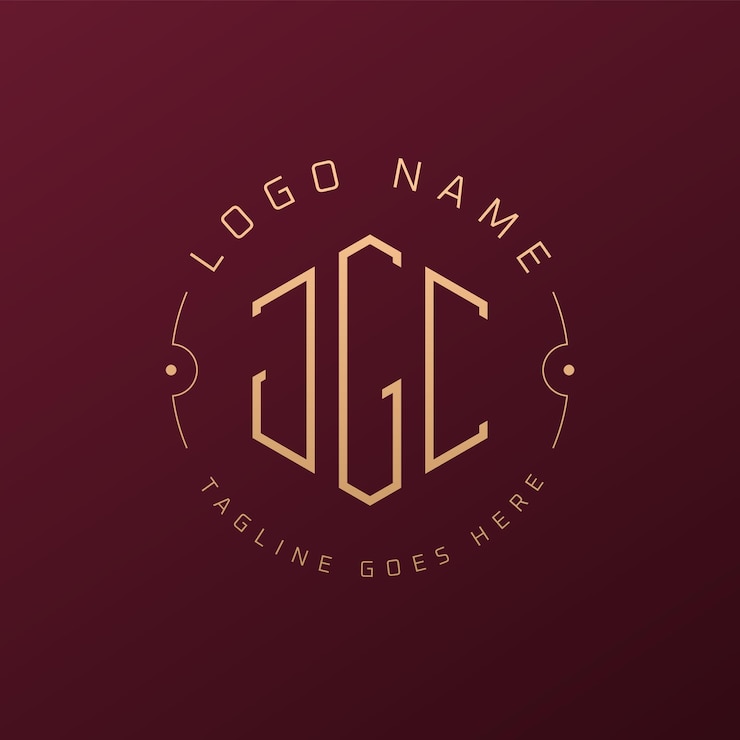 Vetor luxury jgc logo design elegante letra jgc monograma logo minimalista polígono jgc modelo de design de logotipo