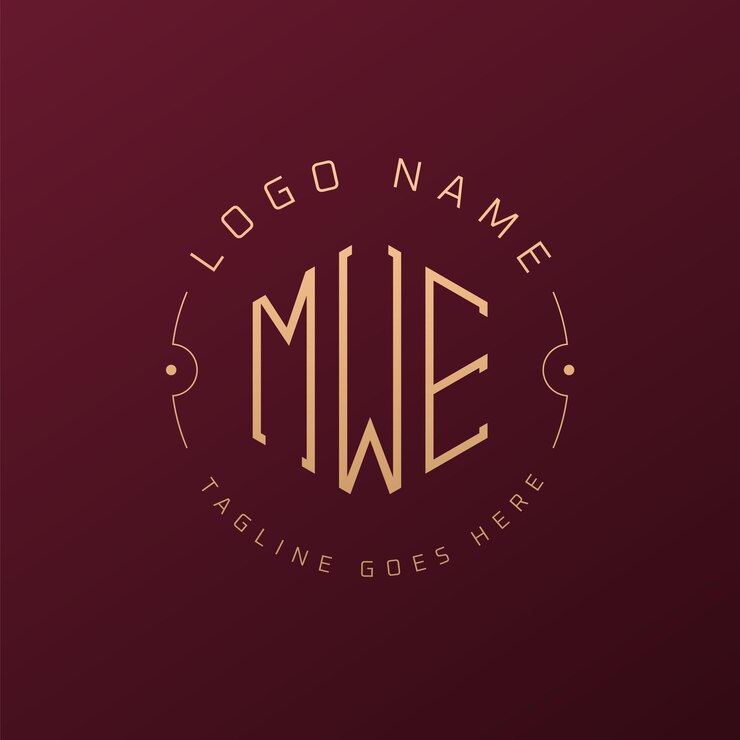 Vetor luxury mwe logo design elegante letra mwe monograma logo minimalista polígono mwe modelo de design de logotipo
