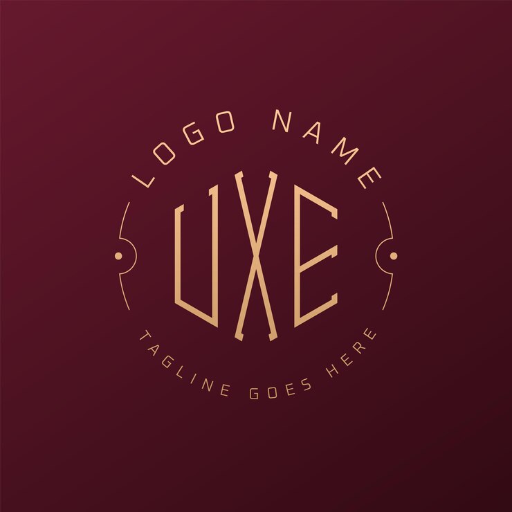 Vetor luxury uxe logo design elegante letra uxe monograma logo minimalista polígono uxe modelo de design de logotipo